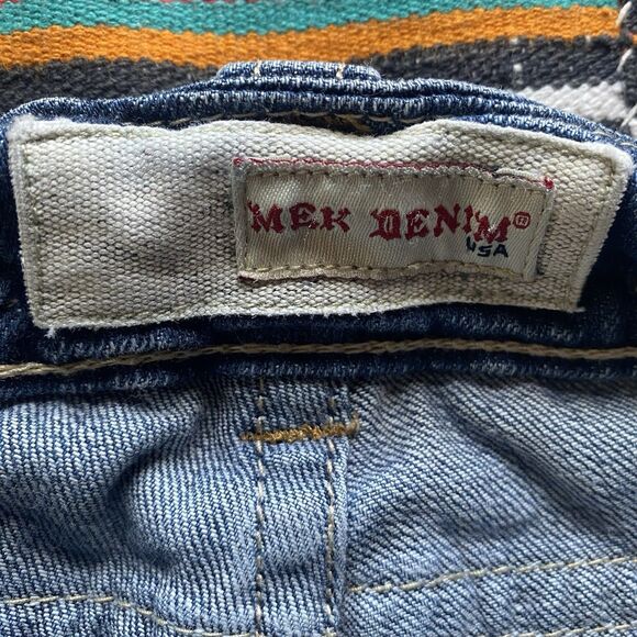 MEK Denim Jeans Womens 26/32 Blue Bootcut Oaxaca Flap Pockets.Stretch. Low Rise. - Picture 7 of 15